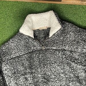 Altar'd State Sherpa Pullover Cozy Fleece Quarter Zip Comfy Gray Size -‎ L